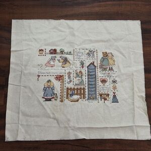 Vintage Home Sweet Home Completed Unframed Cross Stitch
